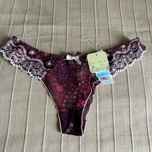 PARFAIT LACE THONG PANTIES, L, NEW